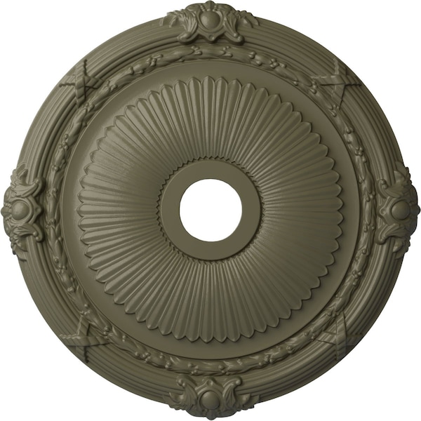 Ekena Millwork Heaton Ceiling Medallion (Fits Canopies up to 6 1/2"), 27 1/2"OD x 3 7/8"ID x 2 1/4"P, Spartan Stone CM27HESSF - main